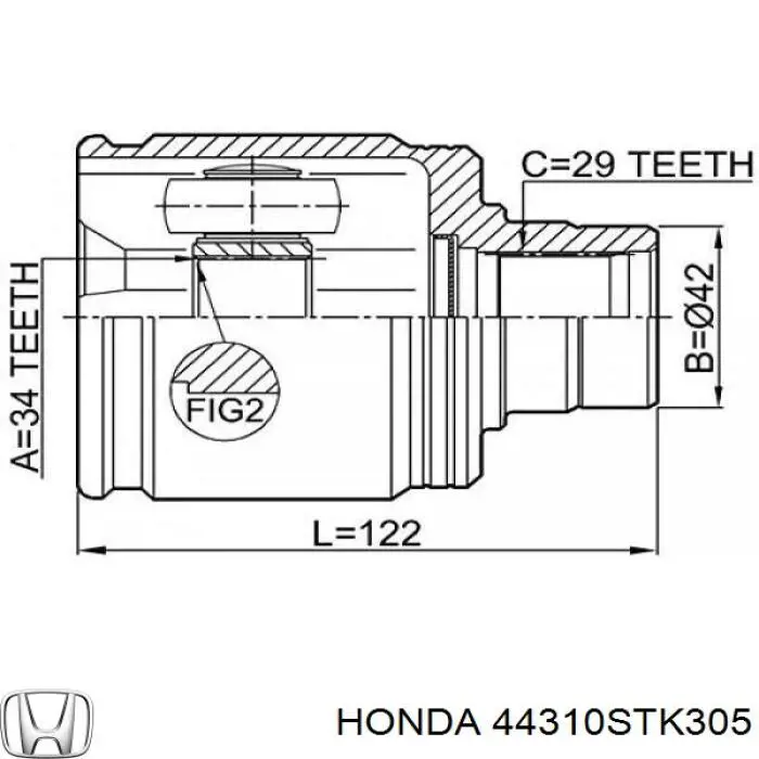44310STK305 Honda шрус внутренний передний правый