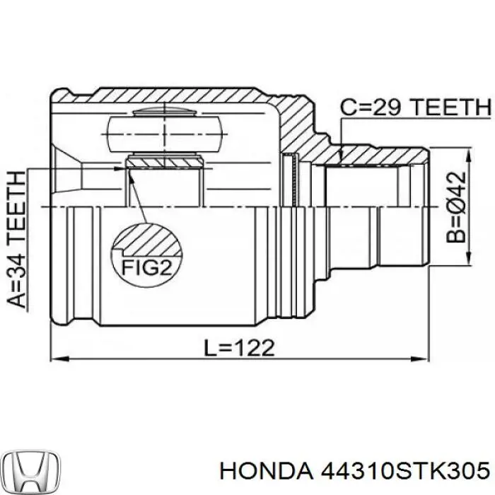 ШРУС внутренний передний правый 44310STK305 Honda