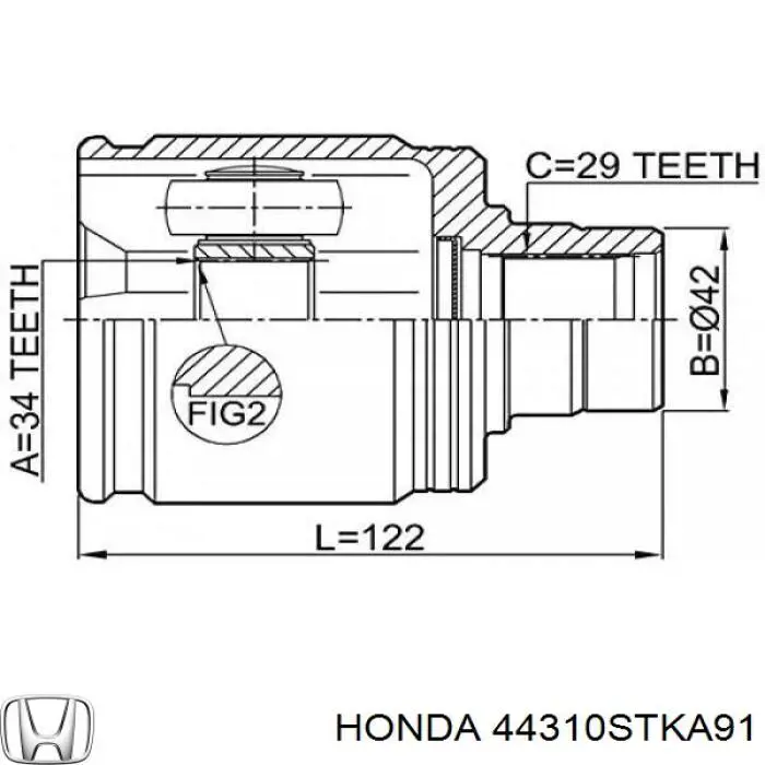 44310STKA91 Honda шрус внутренний передний правый