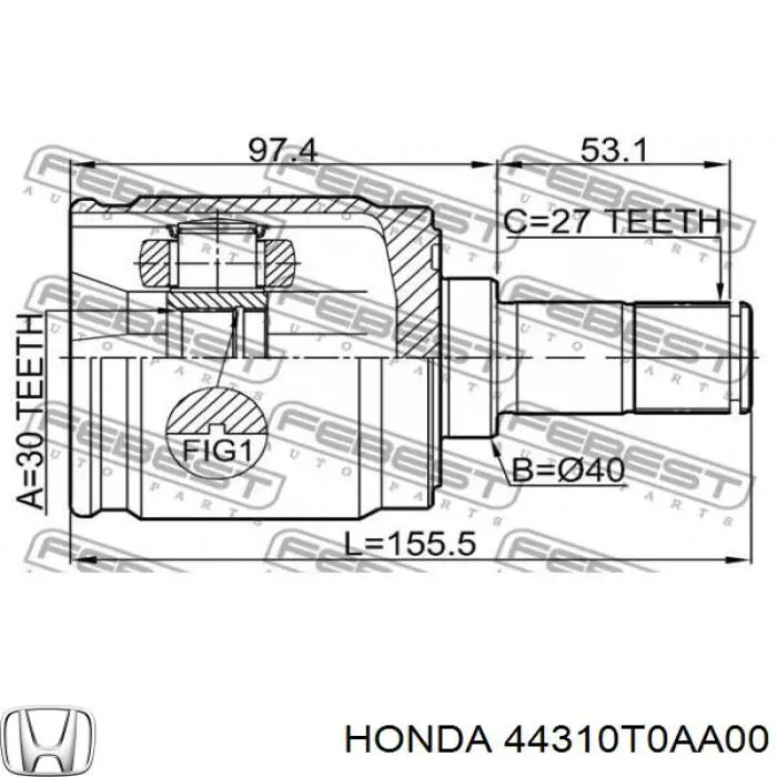 44310T0AA00 Honda Граната внутренняя передняя левая