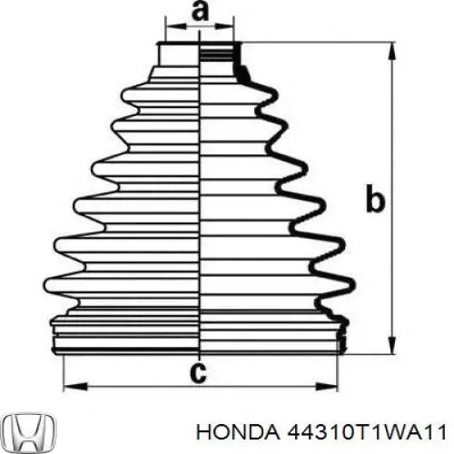 ШРУС внутренний передний левый Honda 44310T1WA11