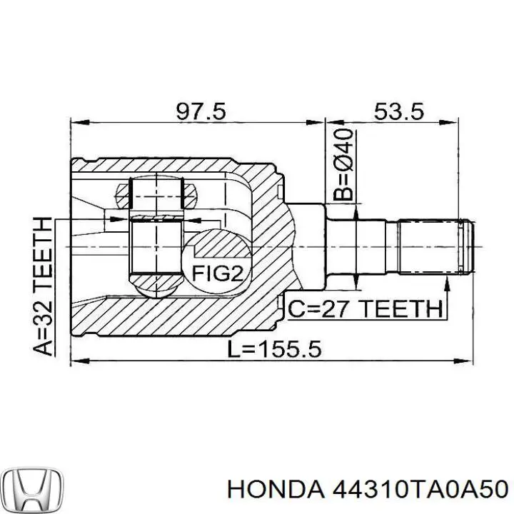 ШРУС внутренний передний MARKET (OEM) XX44310TA0A50