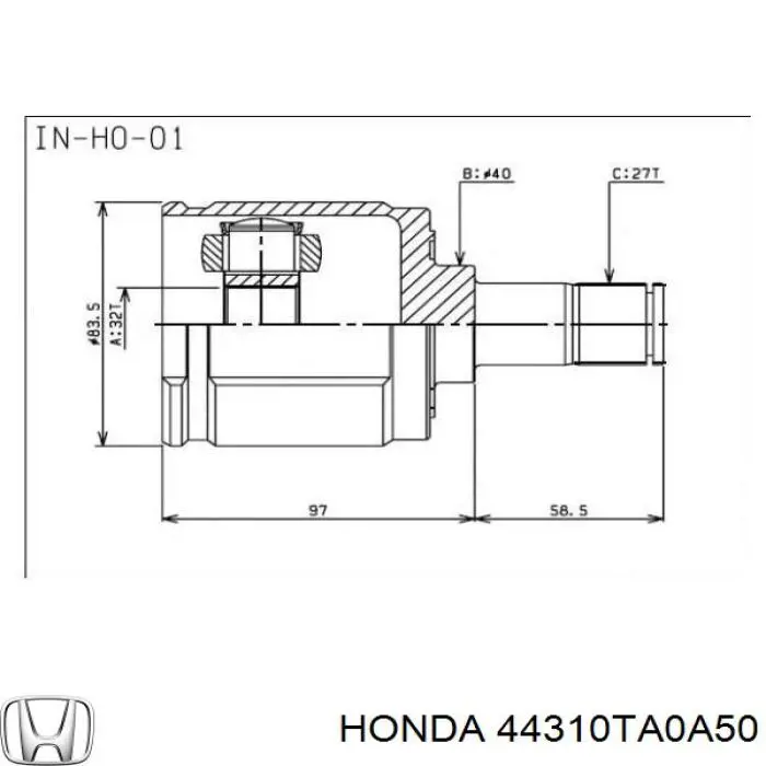 Купить 44310TA0A50 Honda ШРУС внутренний