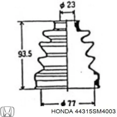 Купить 44315SM4003 Honda Пыльник гранаты внутренний, передней полуоси