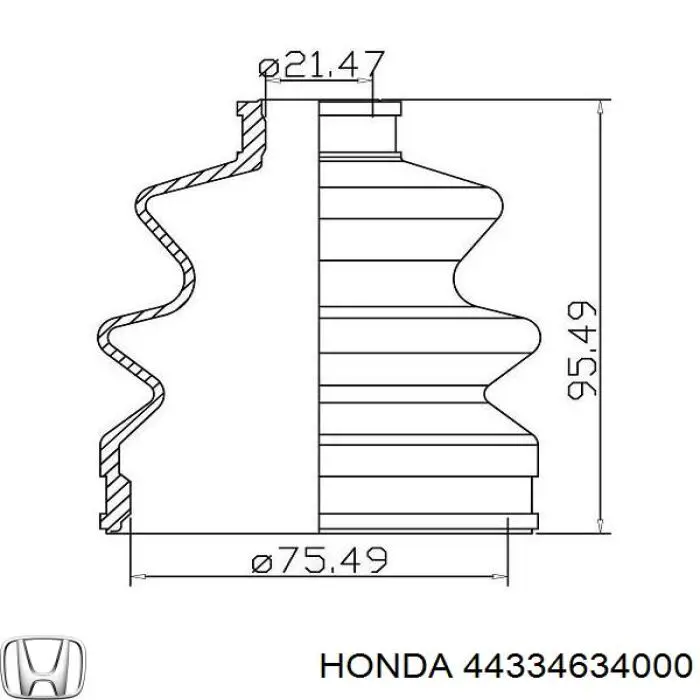 Пыльник ШРУСа внутренний 44334634000 Honda