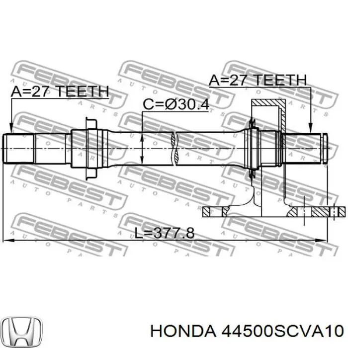 Купить 44500SCVA10 Honda Вал привода полуоси, промежуточный