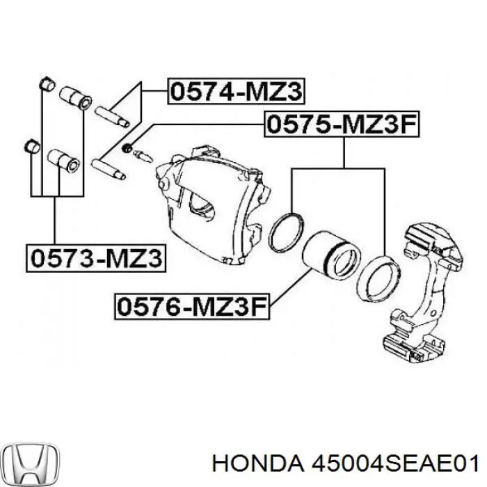 Направляющая суппорта переднего Honda 45004SEAE01