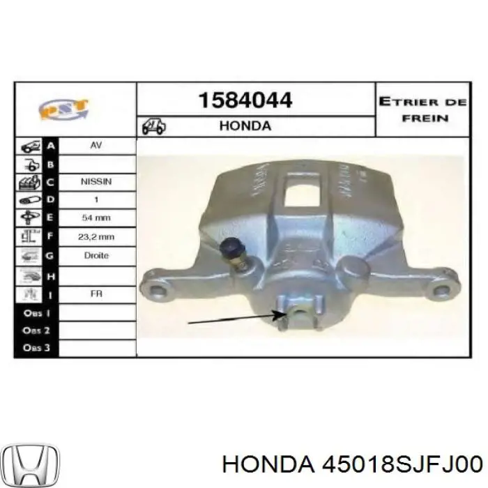45018SJFJ00 Honda