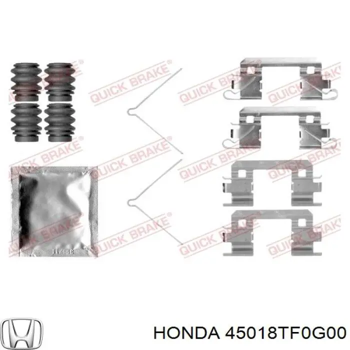 45018TF0G00 Honda Суппорт тормозной, передний, правый