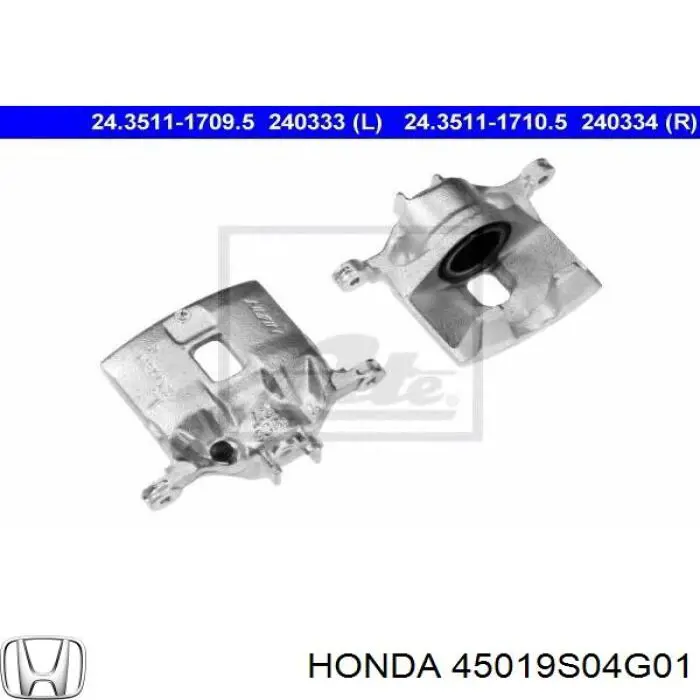 Суппорт тормозной передний левый 45019S04G01 Honda