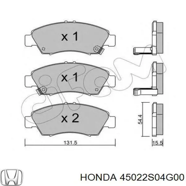 45022S04G00 Honda колодки тормозные передние дисковые