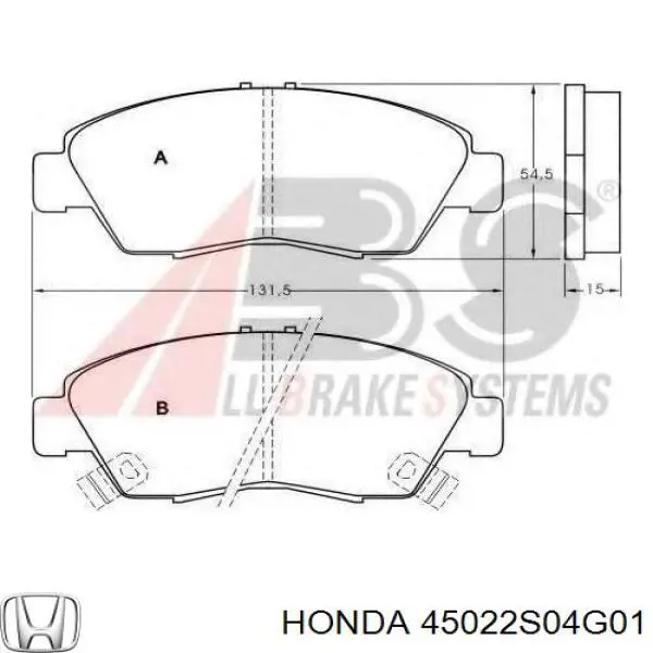 Pastillas de freno delanteras 45022S04G01 Honda