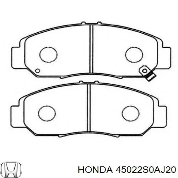 45022 S0A J20 Honda колодки тормозные передние дисковые