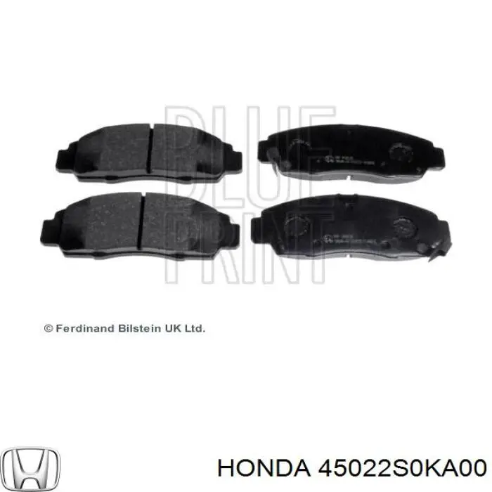 45022S0KA00 Honda колодки тормозные передние дисковые