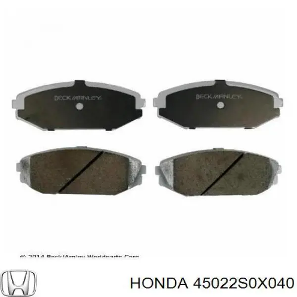 45022S0X040 Honda колодки тормозные передние дисковые
