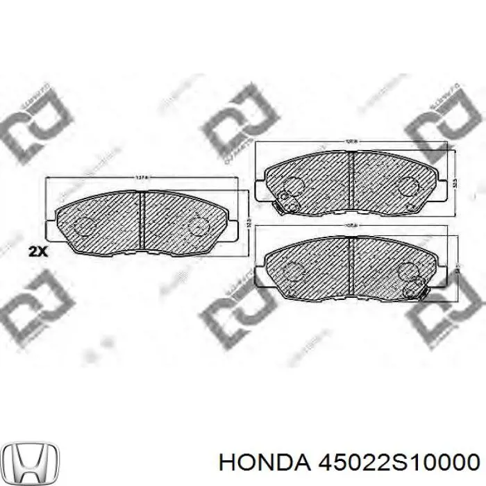 Передние тормозные колодки 45022S10000 Honda