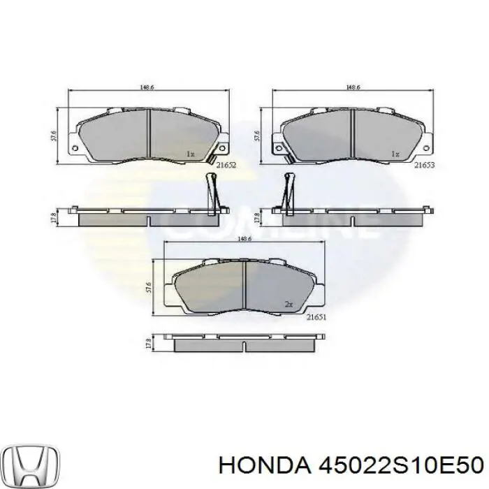 Pastillas de freno delanteras 45022S10E50 Honda