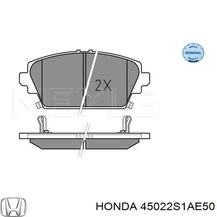 Pastillas de freno delanteras 45022S1AE50 Honda