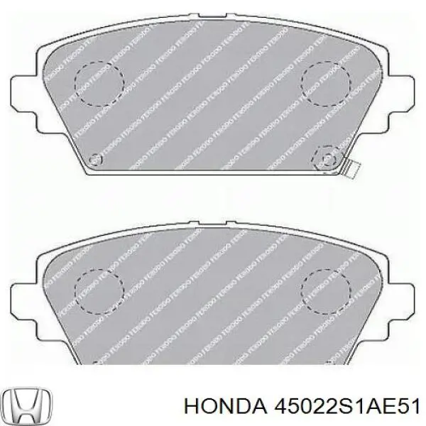 Pastillas de freno delanteras 45022S1AE51 Honda