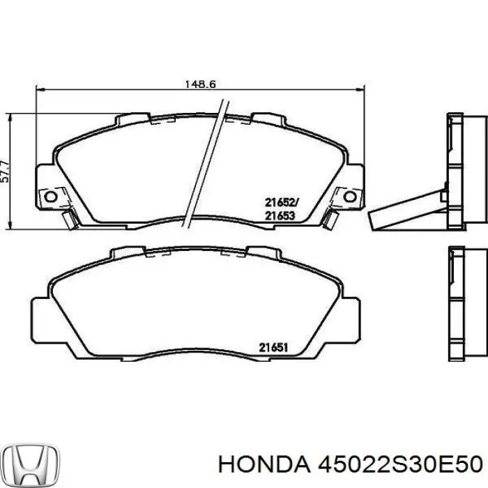 Купить 45022S30E50 Honda Колодки тормозные