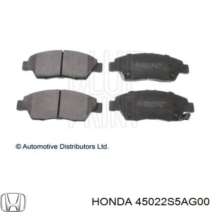 Передние тормозные колодки 45022S5AG00 Honda