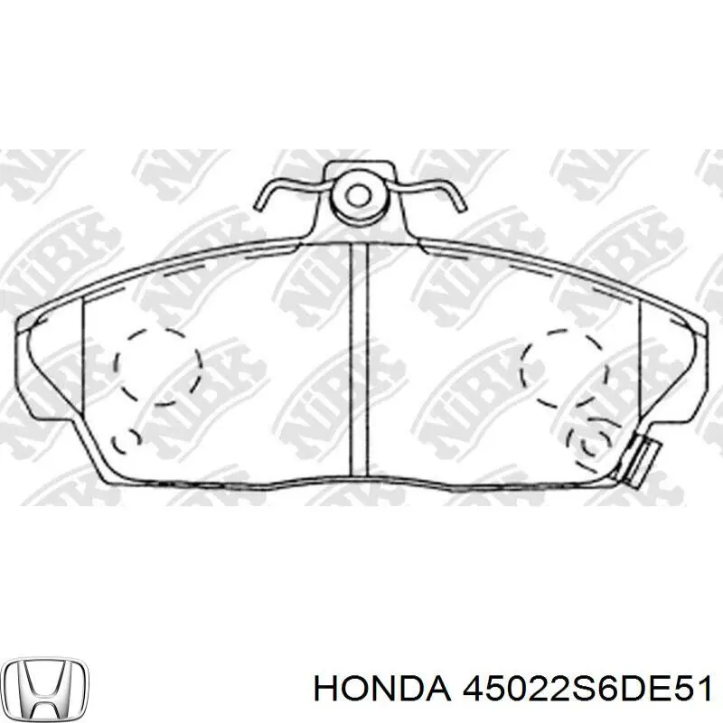 Pastillas de freno delanteras 45022S6DE51 Honda