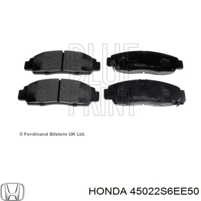 45022S6EE50 Honda колодки тормозные передние дисковые