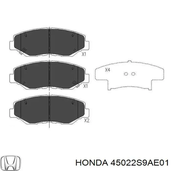 45022S9AE01 Honda передние тормозные колодки