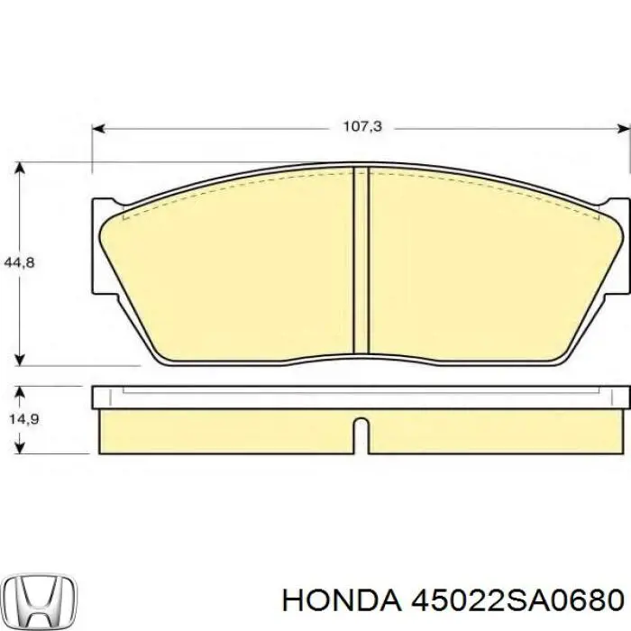 45022SA0680 Honda Колодки передние