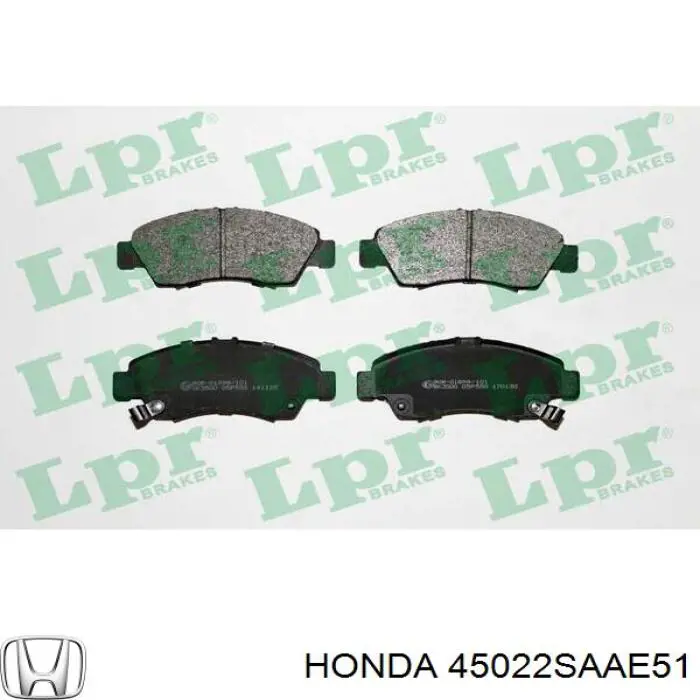 Pastillas de freno delanteras 45022SAAE51 Honda