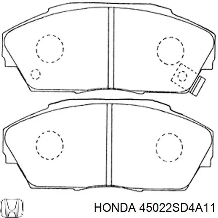 45022SD4A11 Honda колодки тормозные передние дисковые