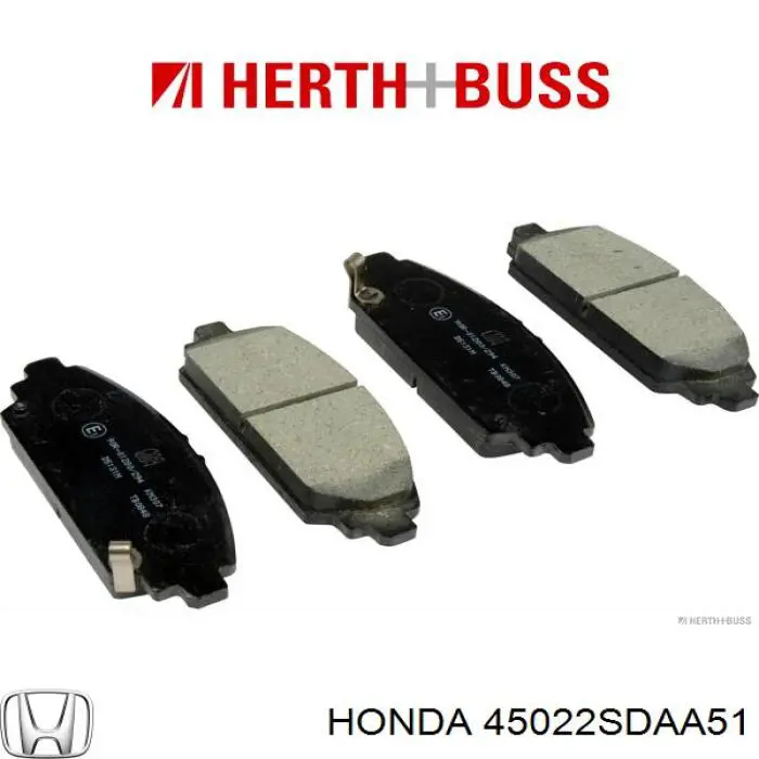 Передние тормозные колодки 45022SDAA51 Honda