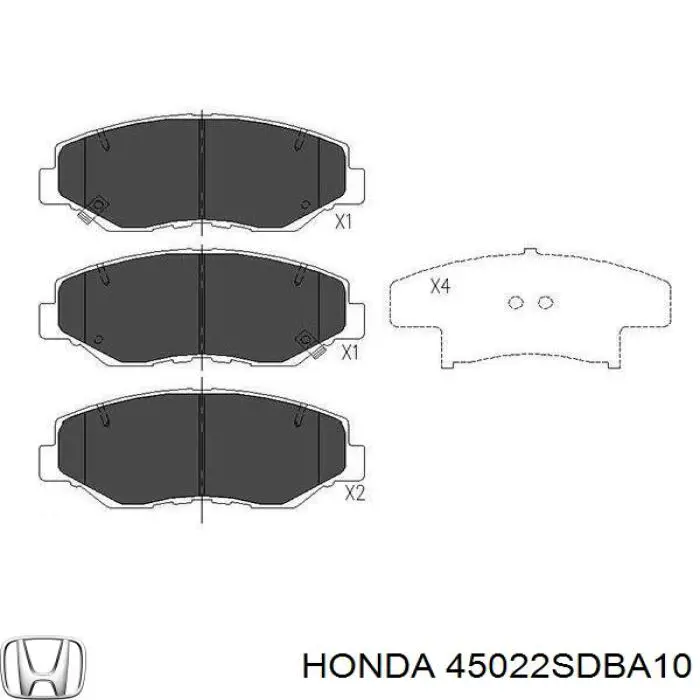 Купить 45022SDBA10 Honda Колодки тормозные