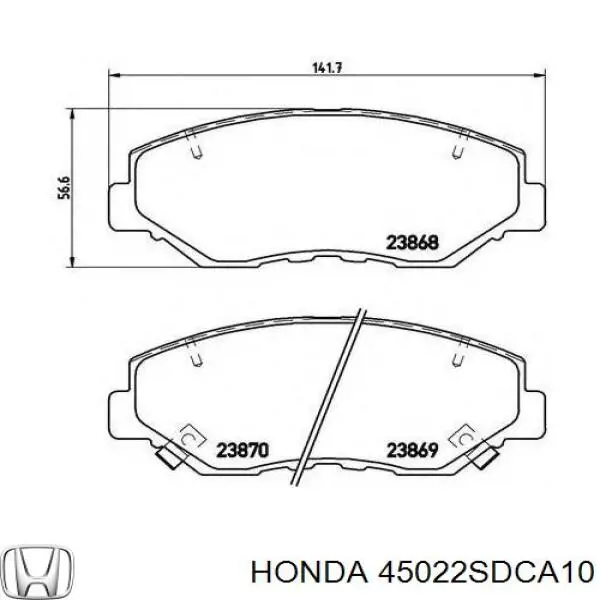 Передние тормозные колодки 45022SDCA10 Honda