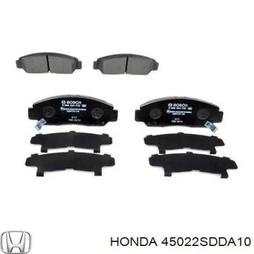 45022-SDD-A10 Honda колодки тормозные передние дисковые