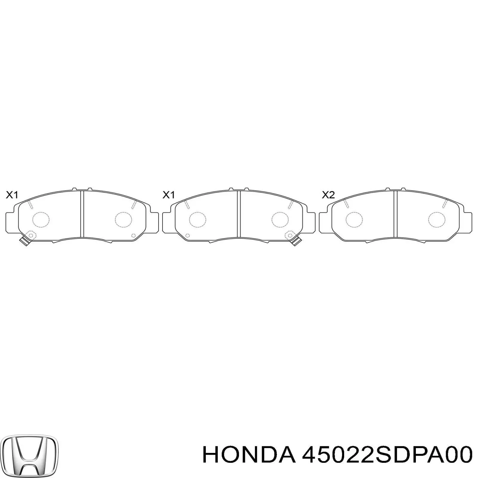 45022SDPA00 Honda колодки тормозные передние дисковые