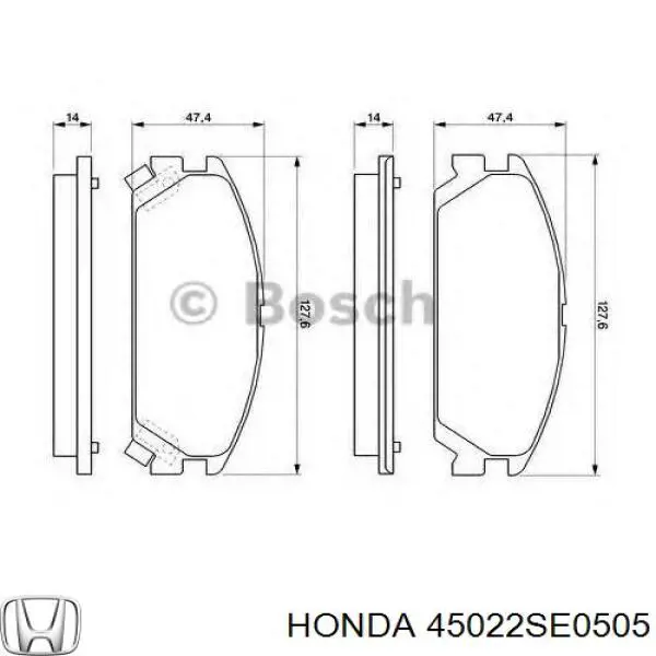 Колодки Honda 45022SE0505 цена, от 12.47 USD