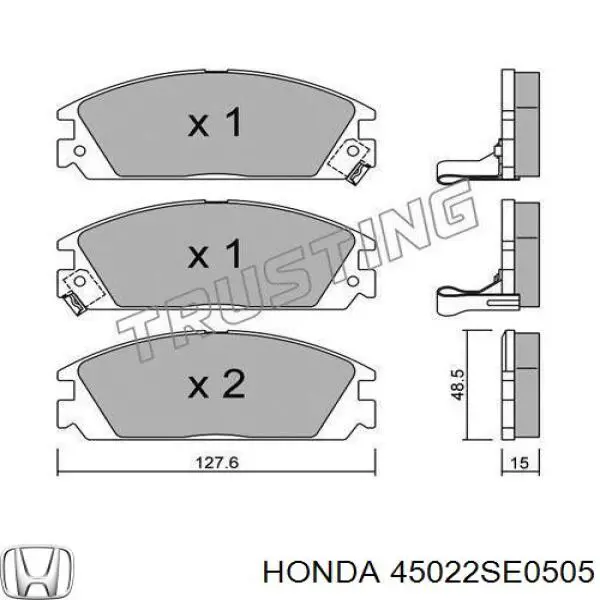 Купить 45022SE0505 Honda Колодки тормозные