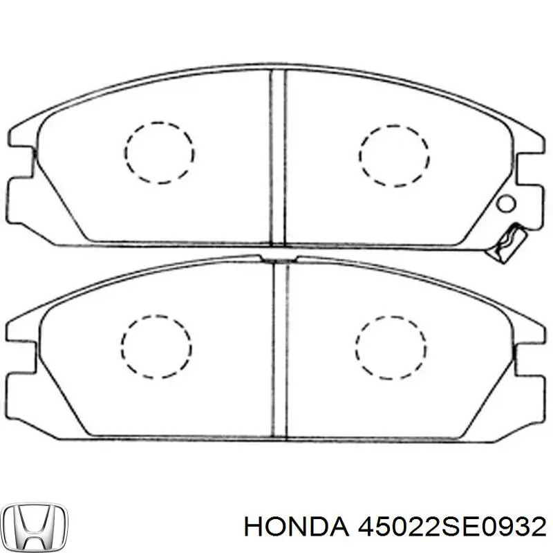 45022-SE0-932 Honda колодки тормозные передние дисковые