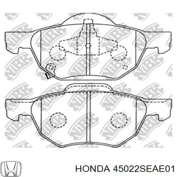 Pastillas de freno delanteras 45022SEAE01 Honda