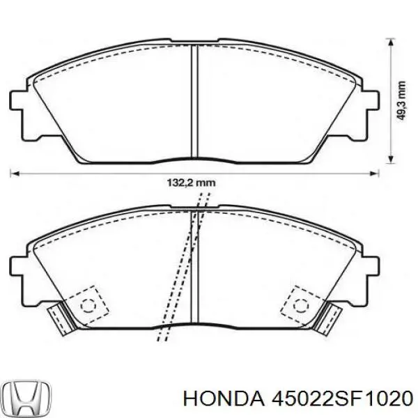 45022SF1020 Honda колодки тормозные передние дисковые