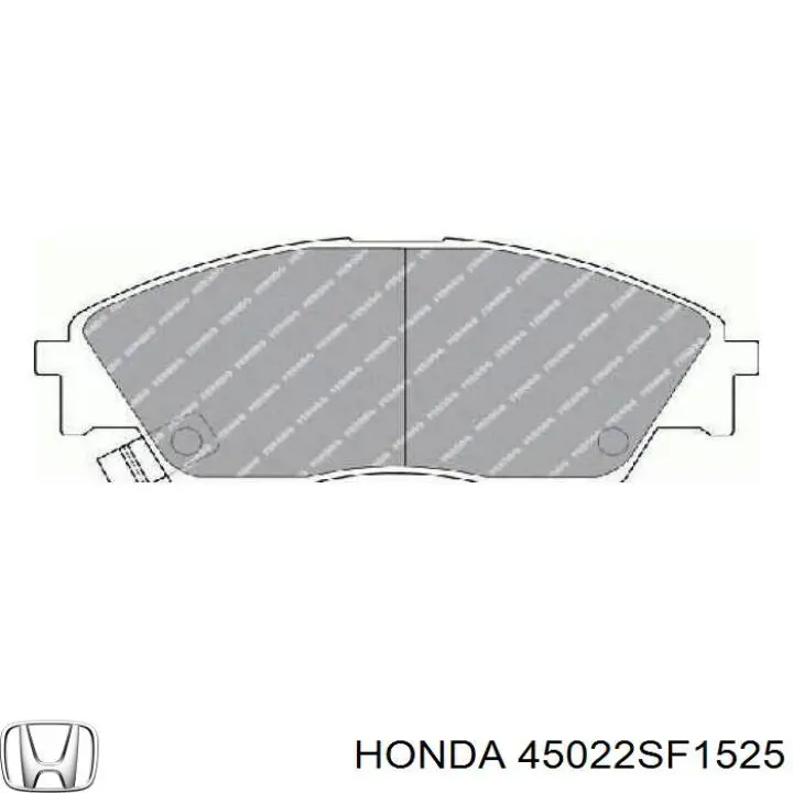 45022SF1525 Honda колодки тормозные передние дисковые