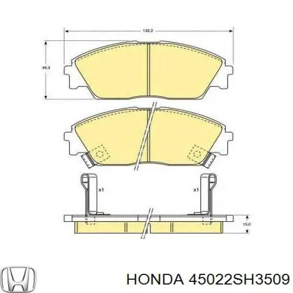 Передние тормозные колодки 45022SH3509 Honda