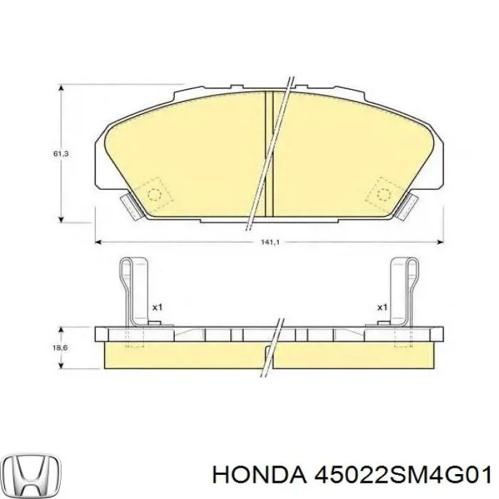 Передние тормозные колодки 45022SM4G01 Honda