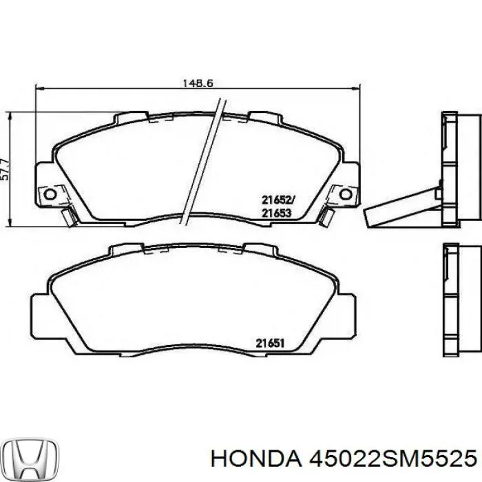 Pastillas de freno delanteras 45022SM5525 Honda