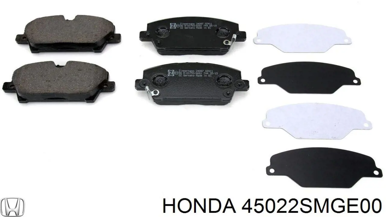 45022SMGE00 Honda колодки тормозные передние дисковые