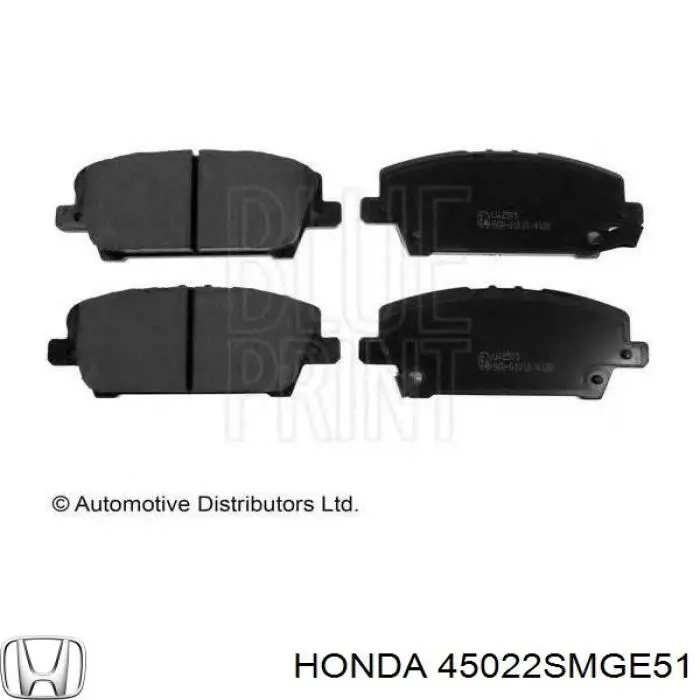 Pastillas de freno delanteras 45022SMGE51 Honda