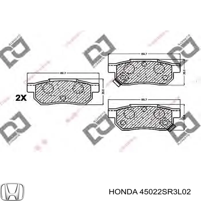 Колодки Honda 45022SR3L02 цена, от 21.54 USD