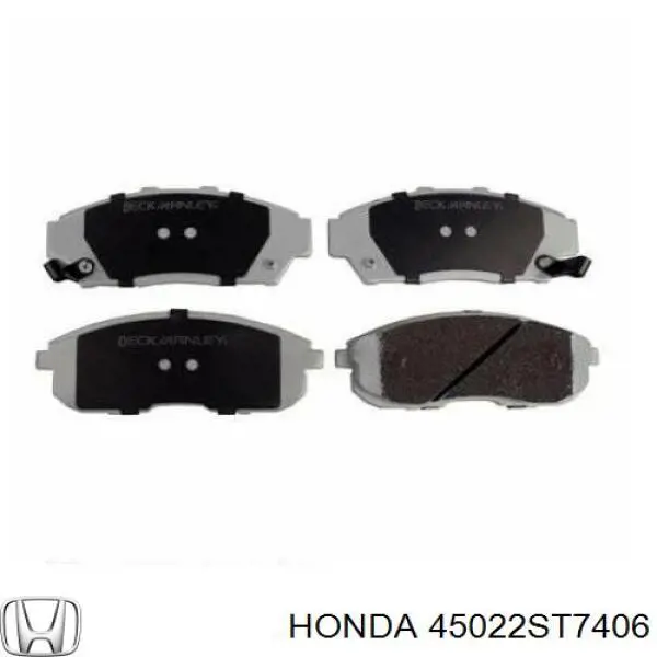 Передние тормозные колодки 45022ST7406 Honda