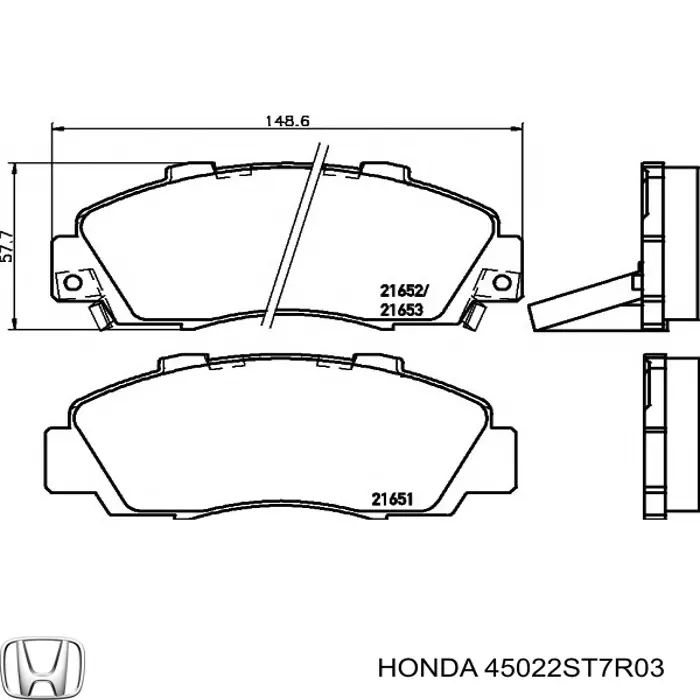 45022ST7R03 Honda передние тормозные колодки